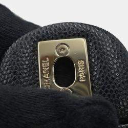 Pre Owned Chanel Retro Twist Mini Black Leather Top Handle Bag