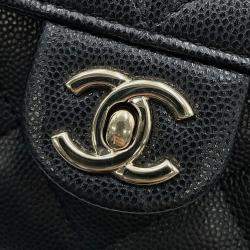 Pre Owned Chanel Retro Twist Mini Black Leather Top Handle Bag