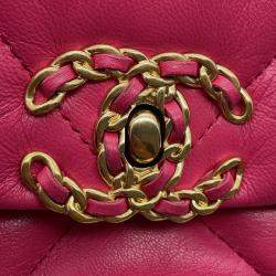 Pre Owned Chanel 19 Pink Leather Shoulder Bag