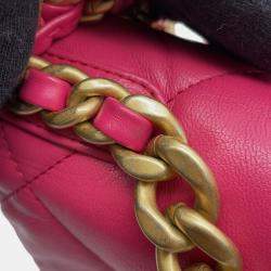 Pre Owned Chanel 19 Pink Leather Shoulder Bag