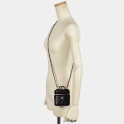 Pre Owned Chanel Vanity Mini Black Leather Shoulder Bag