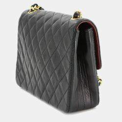 Pre Owned Chanel Vintage CC Mini Quilted Lambskin Chain Flap Bag