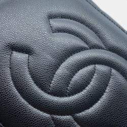 Pre Owned Chanel Vanity Black Leather Top Handle Bag