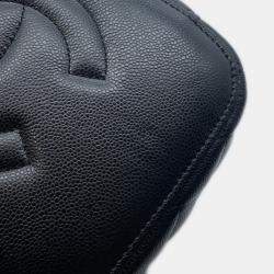 Pre Owned Chanel Vanity Black Leather Top Handle Bag