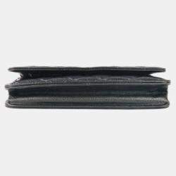 Pre Owned Chanel Classic Black Leather Wallet On Chain