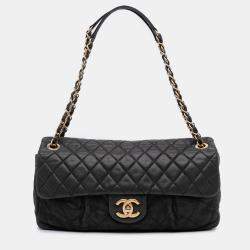 Pre Owned Chanel Black Quilted Calfskin Chic Quilt Flap