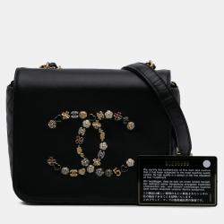 Pre Owned Chanel Black Lambskin Lucky Charms Flap Crossbody