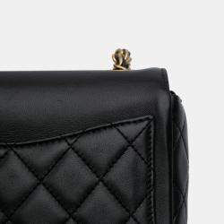 Pre Owned Chanel Black Lambskin Lucky Charms Flap Crossbody