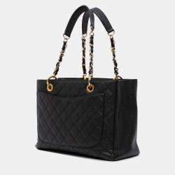 Pre Owned Chanel Black Caviar Grand Shopping Tote