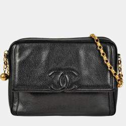 Pre Owned Chanel CC Black Caviar Leather Camera Bag