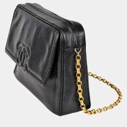 Pre Owned Chanel CC Black Caviar Leather Camera Bag