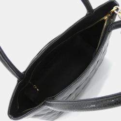 Pre Owned Chanel Medallion Black Leather Handbag