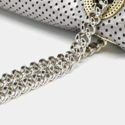 Pre Owned Chanel Drill Flap Silver Leather Shoulder Bag