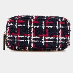 Pre Owned Chanel 19 Round Navy/Red Tweed Leather Crossbody Bag