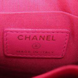 Pre Owned Chanel Vinyl Tweed Calfskin Chain Shoulder Bag