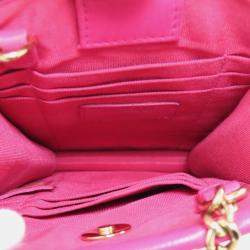 Pre Owned Chanel Vinyl Tweed Calfskin Chain Shoulder Bag