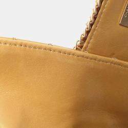 Pre Owned Chanel Matelasse Line Shoulder Bag Patent Leather Gold