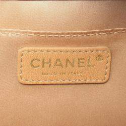 Pre Owned Chanel Matelasse Line Shoulder Bag Patent Leather Gold