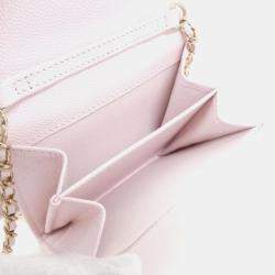 Pre Owned Chanel Timeless Light Pink Leather Chain Clutch