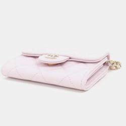 Pre Owned Chanel Timeless Light Pink Leather Chain Clutch