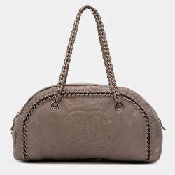 Pre Owned Chanel Brown Medium Calfskin Luxe Ligne Bowler Bag