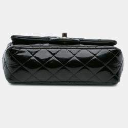 Pre Owned Chanel Black Mini Rectangular Classic Patent Single Flap