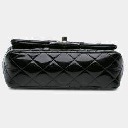 Pre Owned Chanel Black Mini Rectangular Classic Patent Single Flap