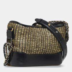 Pre Owned Chanel Black Small Painted Knit Gabrielle Crossbody Bag