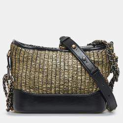 Pre Owned Chanel Black Small Painted Knit Gabrielle Crossbody Bag