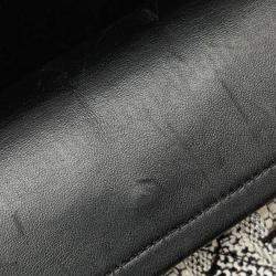 Pre Owned Chanel Black/White Medium Classic Tweed Double Flap