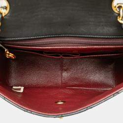 Pre Owned Chanel Black Mini Square Classic Lambskin Single Flap