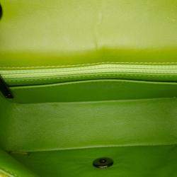 Pre Owned Chanel Green Mini Rectangular Classic Velvet Single Flap