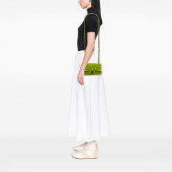 Pre Owned Chanel Green Mini Rectangular Classic Velvet Single Flap