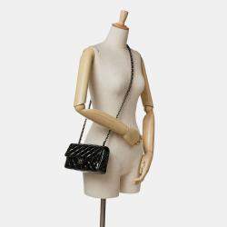 Pre Owned Chanel Black Mini Rectangular Classic Patent Single Flap