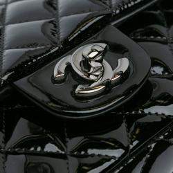 Pre Owned Chanel Black Mini Rectangular Classic Patent Single Flap