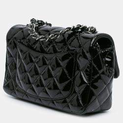 Pre Owned Chanel Black Mini Rectangular Classic Patent Single Flap