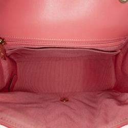 Pre Owned Chanel Pink Medium Chevron Lambskin Statement Flap