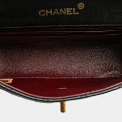 Pre Owned Chanel Black Mini Square Classic Lambskin Single Flap
