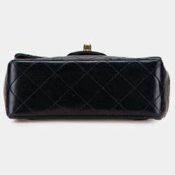 Pre Owned Chanel Black Mini Square Classic Lambskin Single Flap