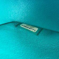 Pre Owned Chanel Green Mini Rectangular Chevron Lambskin Single Flap
