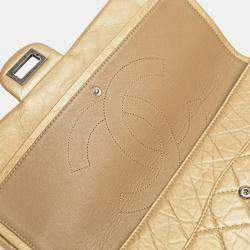 Pre Owned Chanel Gold Reissue 2.55 Aged Calfskin Double Flap 227