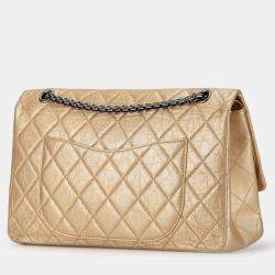 Pre Owned Chanel Gold Reissue 2.55 Aged Calfskin Double Flap 227