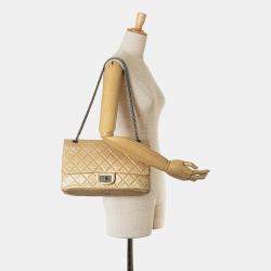 Pre Owned Chanel Gold Reissue 2.55 Aged Calfskin Double Flap 227