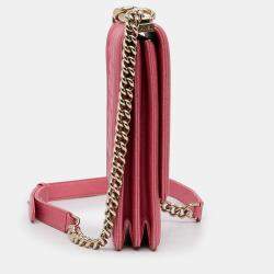Pre Owned Chanel Pink North South Boy Flap