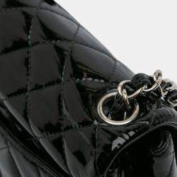 Pre Owned Chanel Black Mini Square Classic Patent Single Flap