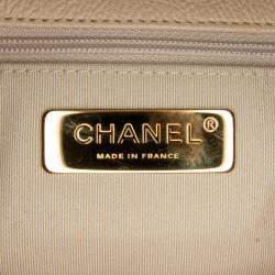 Pre Owned Chanel Beige Medium Crochet Calfskin 19 Flap