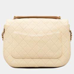 Pre Owned Chanel Brown Medium Caviar Paris Cuba Thread Around Flap