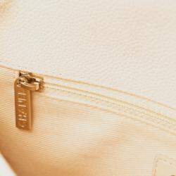 Pre Owned Chanel Brown Medium Caviar Paris Cuba Thread Around Flap