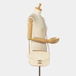 Pre Owned Chanel Brown Medium Caviar Paris Cuba Thread Around Flap