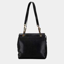 Pre Owned Chanel Black Triple CC Caviar Shoulder Bag